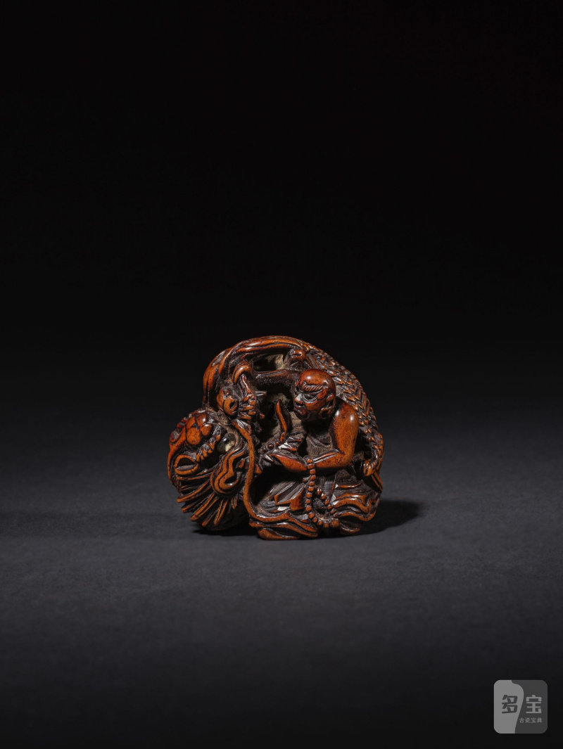 木彫根付 馬師皇 銘「正富(花押）」 19世紀前期 | NETSUKE EN BOIS REPRÉSENTANT BASHIKO - 图8